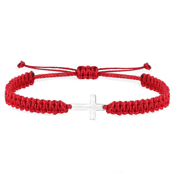 Braided Cross Bracelets  Red or Black Rope