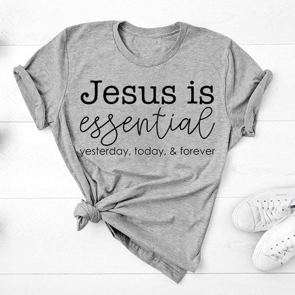 jesus-is-essential-shirt gray