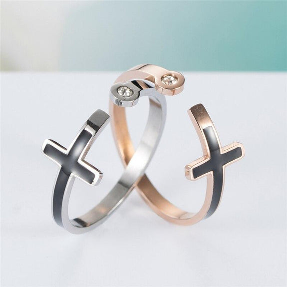 womens christian rings stainless steel
