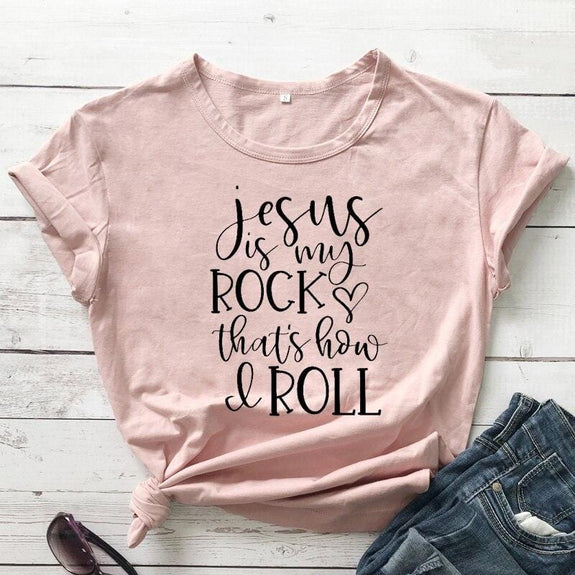 jesus is my rock tee shirt