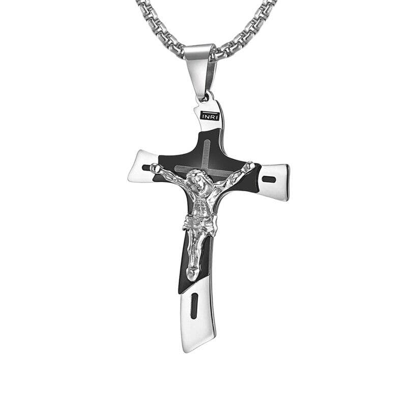 crucifix chain mens black