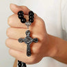 hematite crucifix necklace
