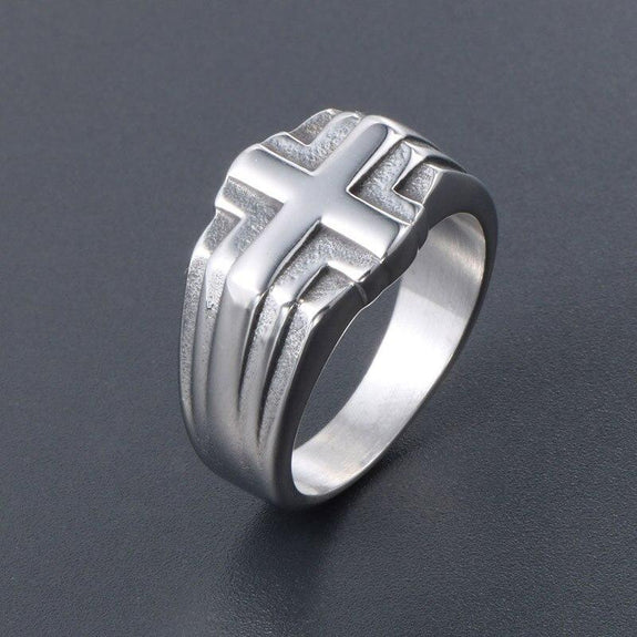 mens christian ring with cross