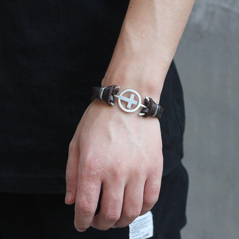 leather-band-cross-bracelet for men