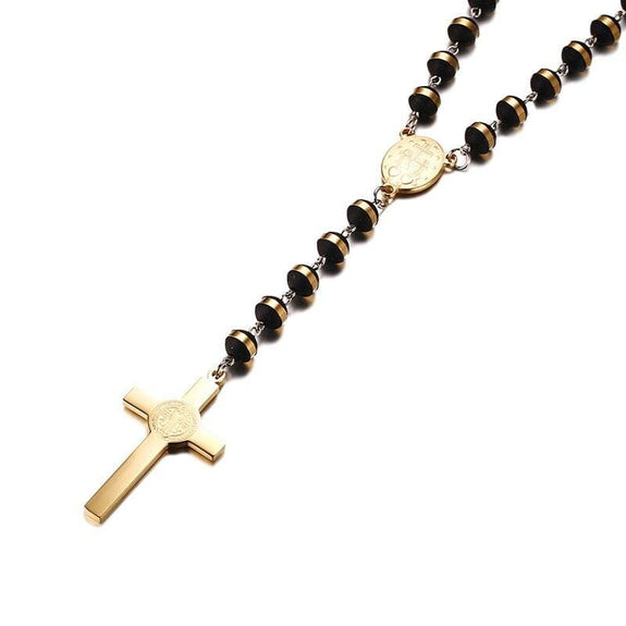 benedict cross necklace gold plated