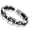 cross link mens bracelet stainless steel