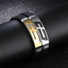 men's stainless steel cross bracelets silicone band
