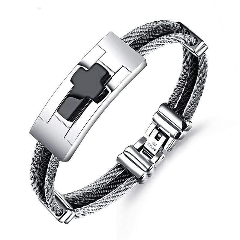 black cross bracelet