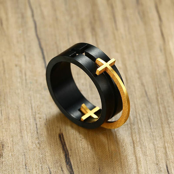 Christian ring removable cross