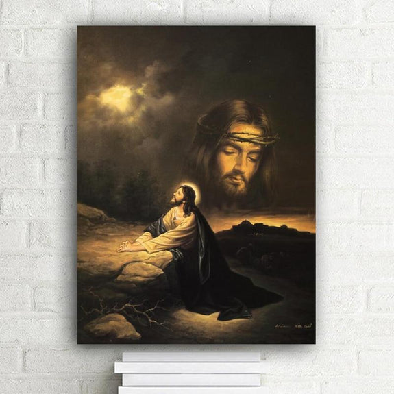 jesus praying canvas