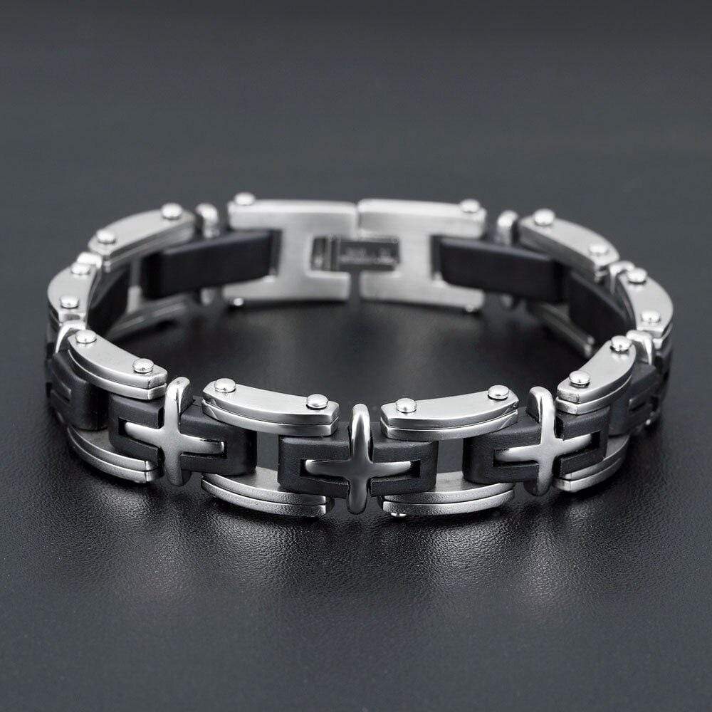 cross link chain mens bracelet