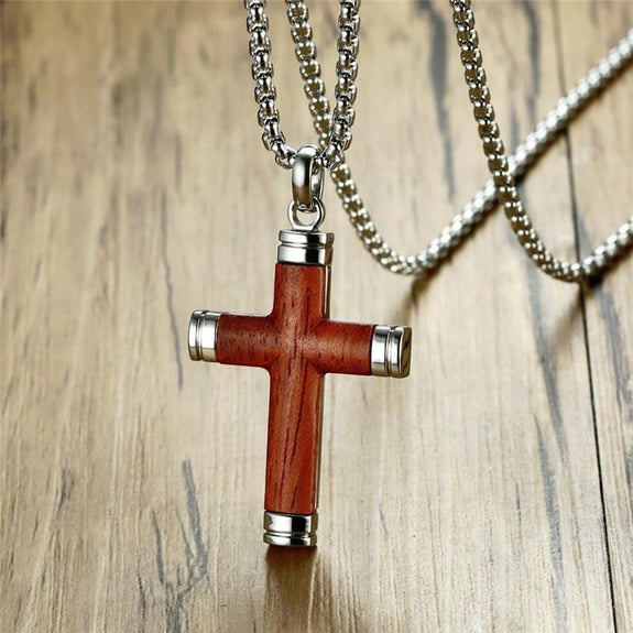 rosewood cross necklace
