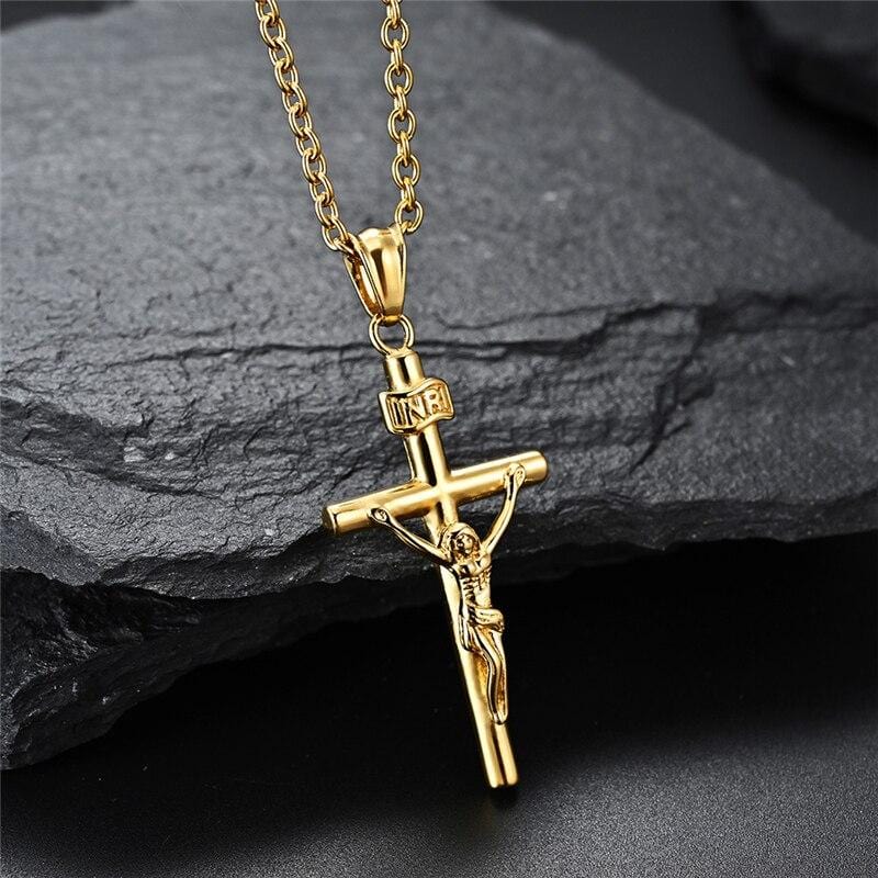 jesus necklace golden