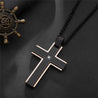 mens black gun chain necklace with cross