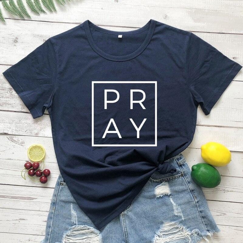 pray-shirt navy blue