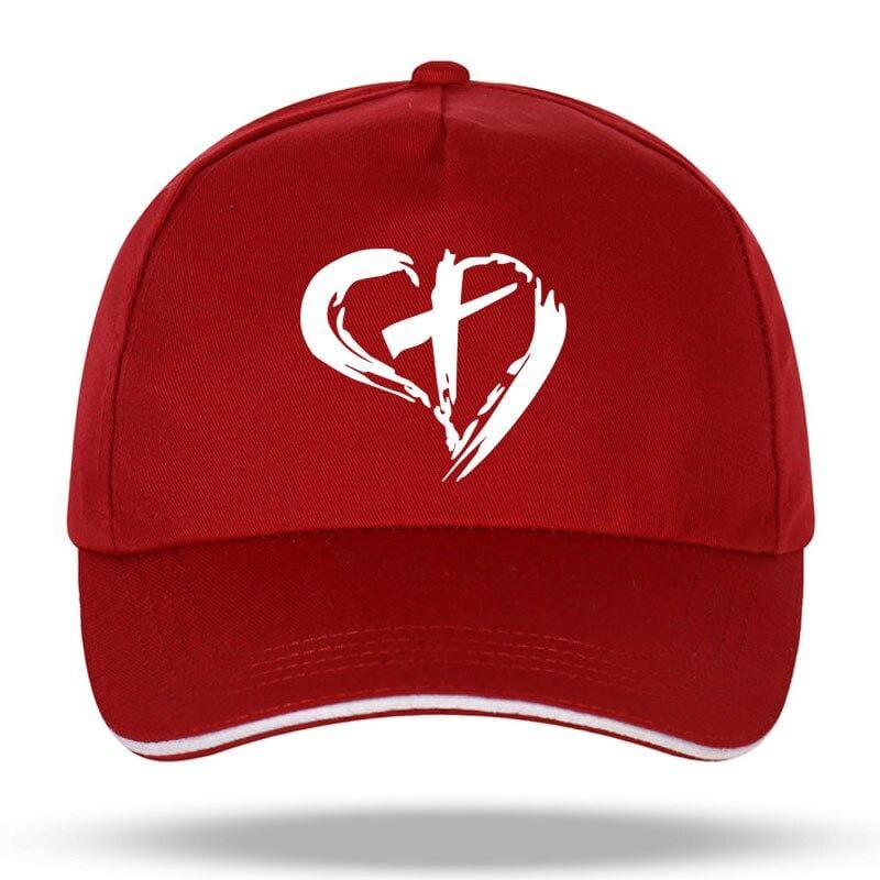 christian snapback hats red