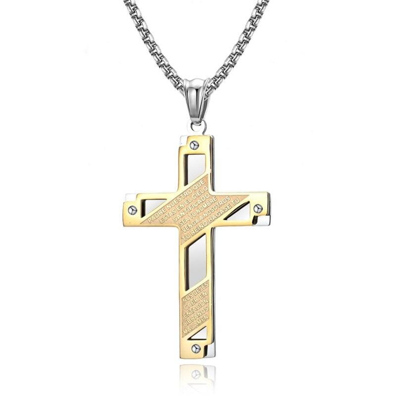 padre nuestro cross necklace