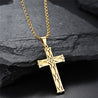 mens cross necklace gold