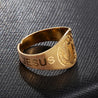 st benedict ring engraved