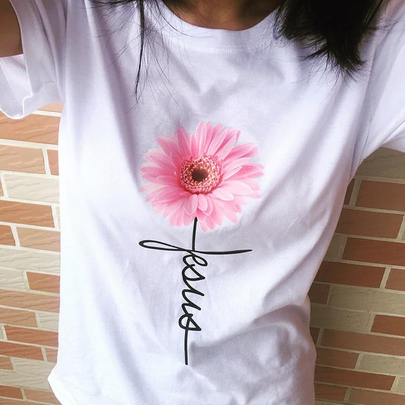 jesus-flower-shirt women
