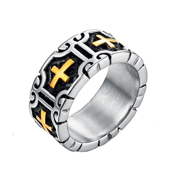 cross-ring- gold and silver
