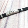 black silicone cross bracelet