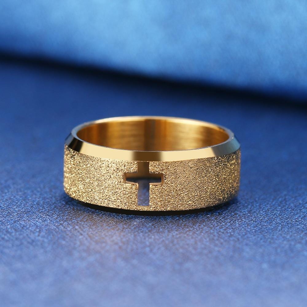 Letter Stainless Steel Ring Men Gift Jewelry Cross - Temu
