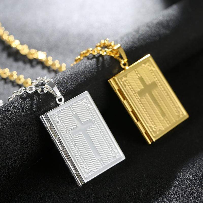 Gold or Silver Plated Holy Bible Locket Necklace | Lord's Guidance