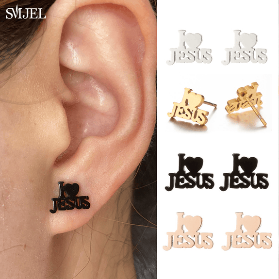 'I Heart Jesus' Christian Earrings