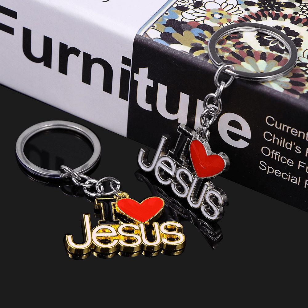 'I Heart Jesus' Christian Keyring | Religious Key Ring | Lord's Guidance