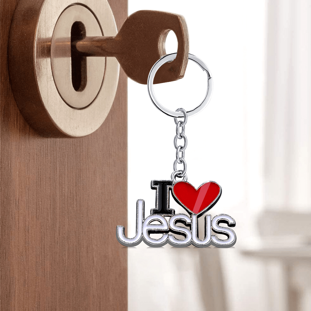 'I Heart Jesus' Christian Keyring | Religious Key Ring | Lord's Guidance