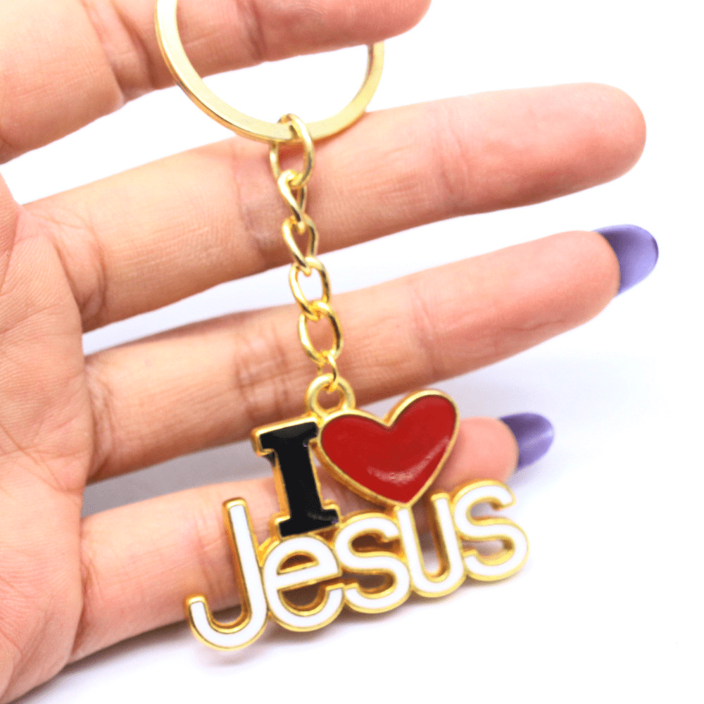 'I Heart Jesus' Christian Keyring | Religious Key Ring | Lord's Guidance