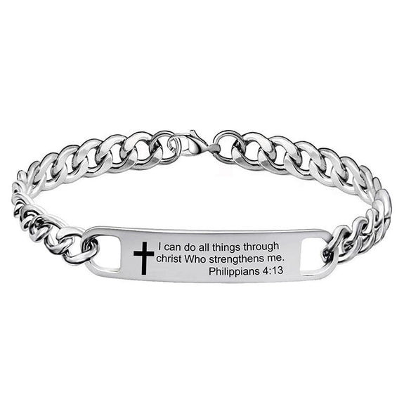 Silver Bible Verse Chain Bracelet