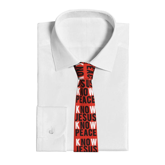 'Know Jesus Know Peace' Red Necktie