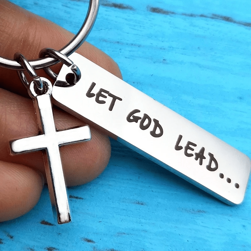 'Let God Lead' Christian Keyring