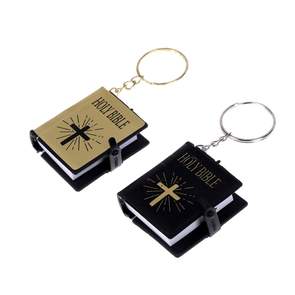 Mini Holy Bible Keyring with Real Paper