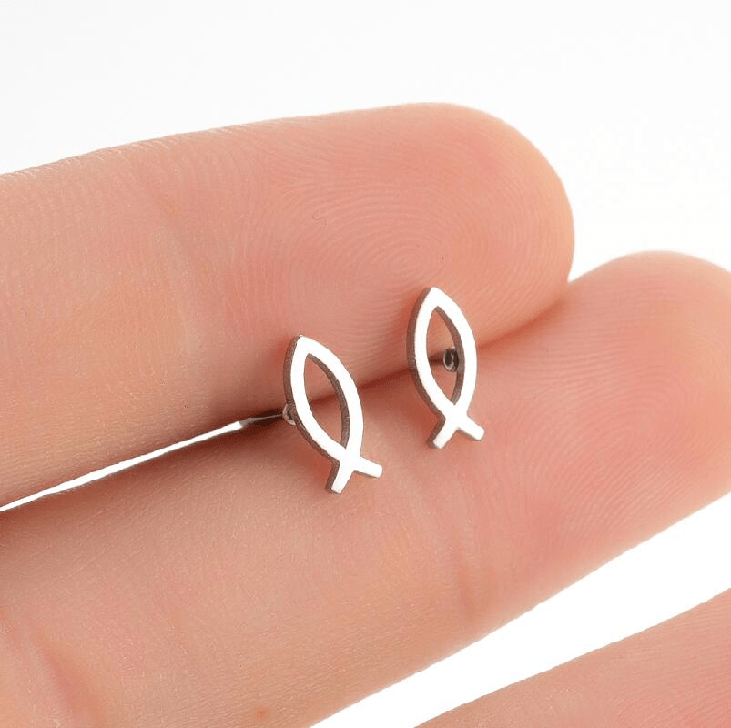 Minimalist Christian Ichthys Earrings