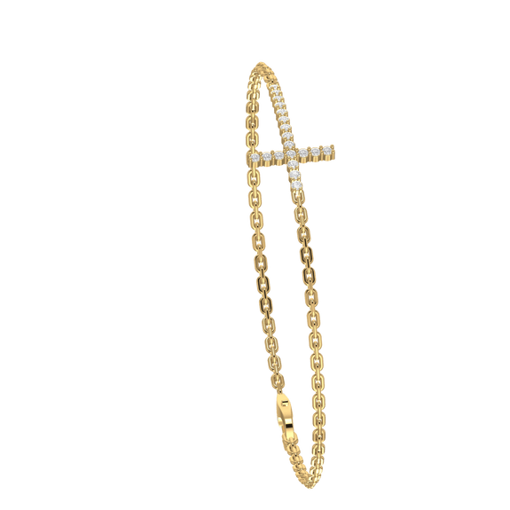Diamond Cross Chain Bracelet