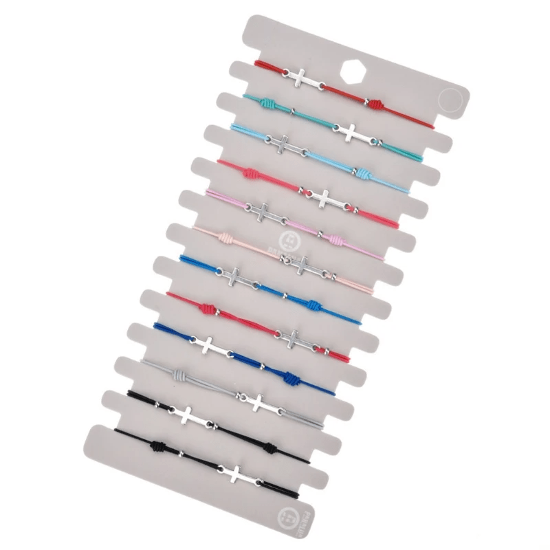 Pack of 12 Cross Bracelets with Elasticated Wristband