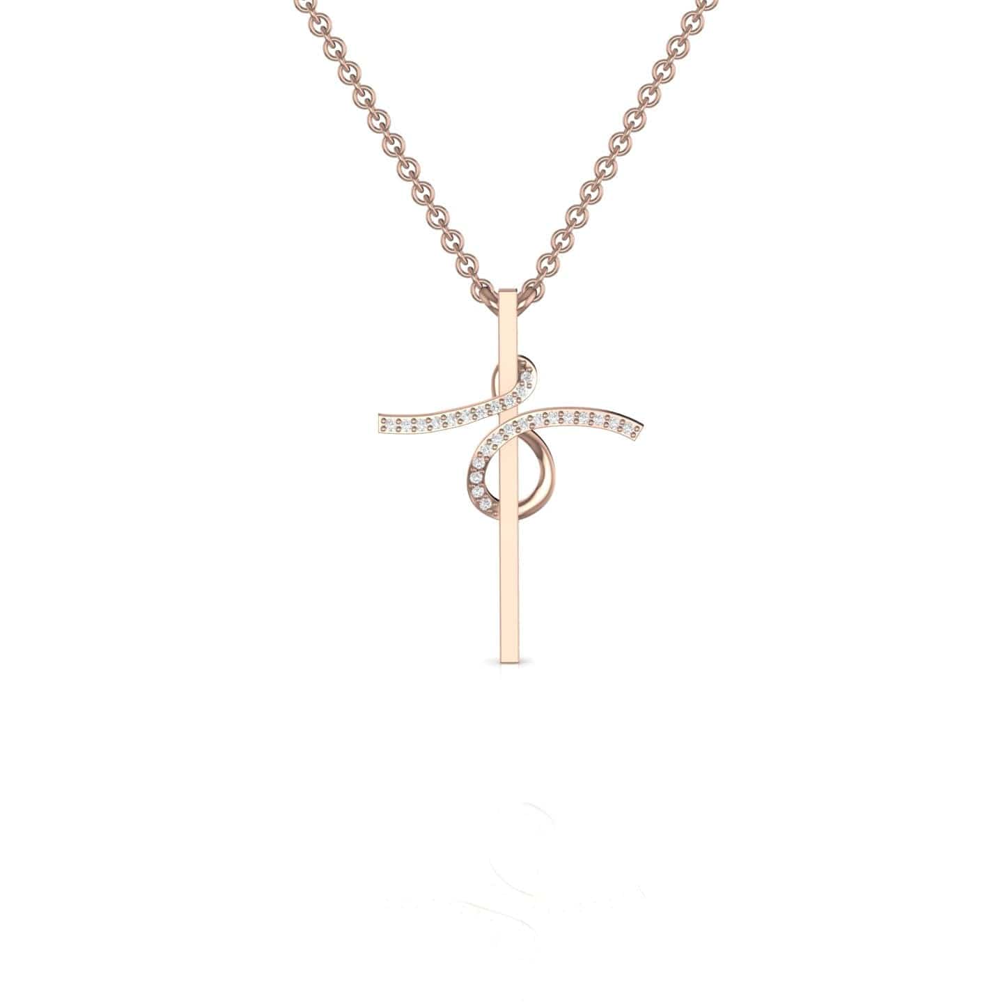 Cross Necklace With Diamond Twist Detail