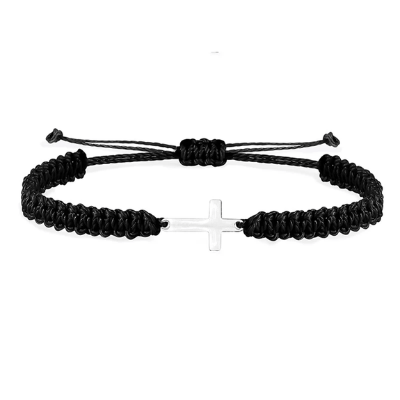 Religious Braided Rope Cross Bracelet