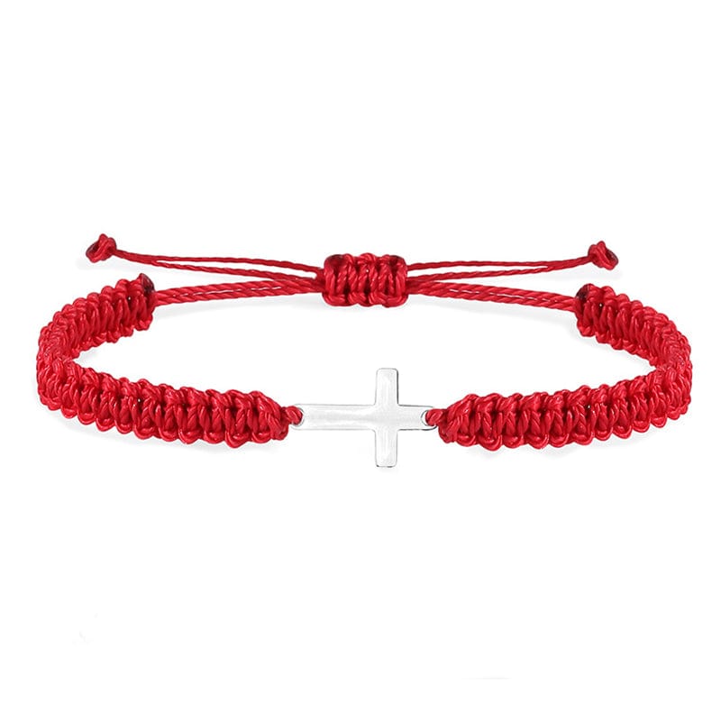 Religious Braided Rope Cross Bracelet