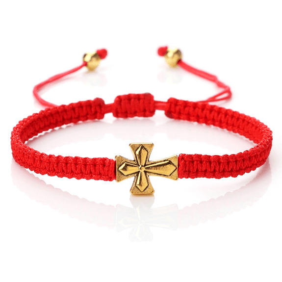 Christian Braided Rope Bracelet with Cross Charm