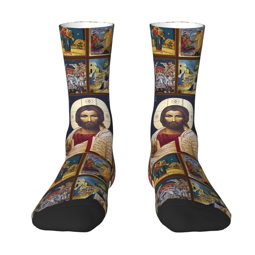 Mosaic Jesus Socks