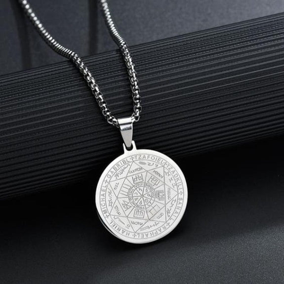 Seven Angels Religious Rune Pendant Necklace