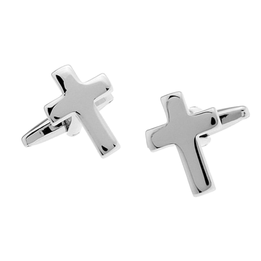 Silver Christian Cross Cufflinks