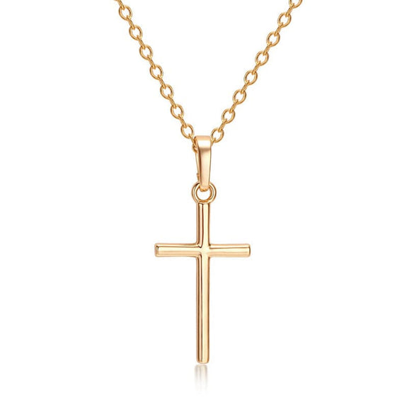 Simple Christian Cross Chain Necklace