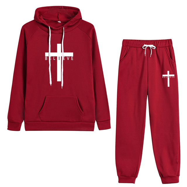 Believe Christian Cross Tracksuit Set