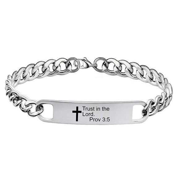 Silver Bible Verse Chain Bracelet