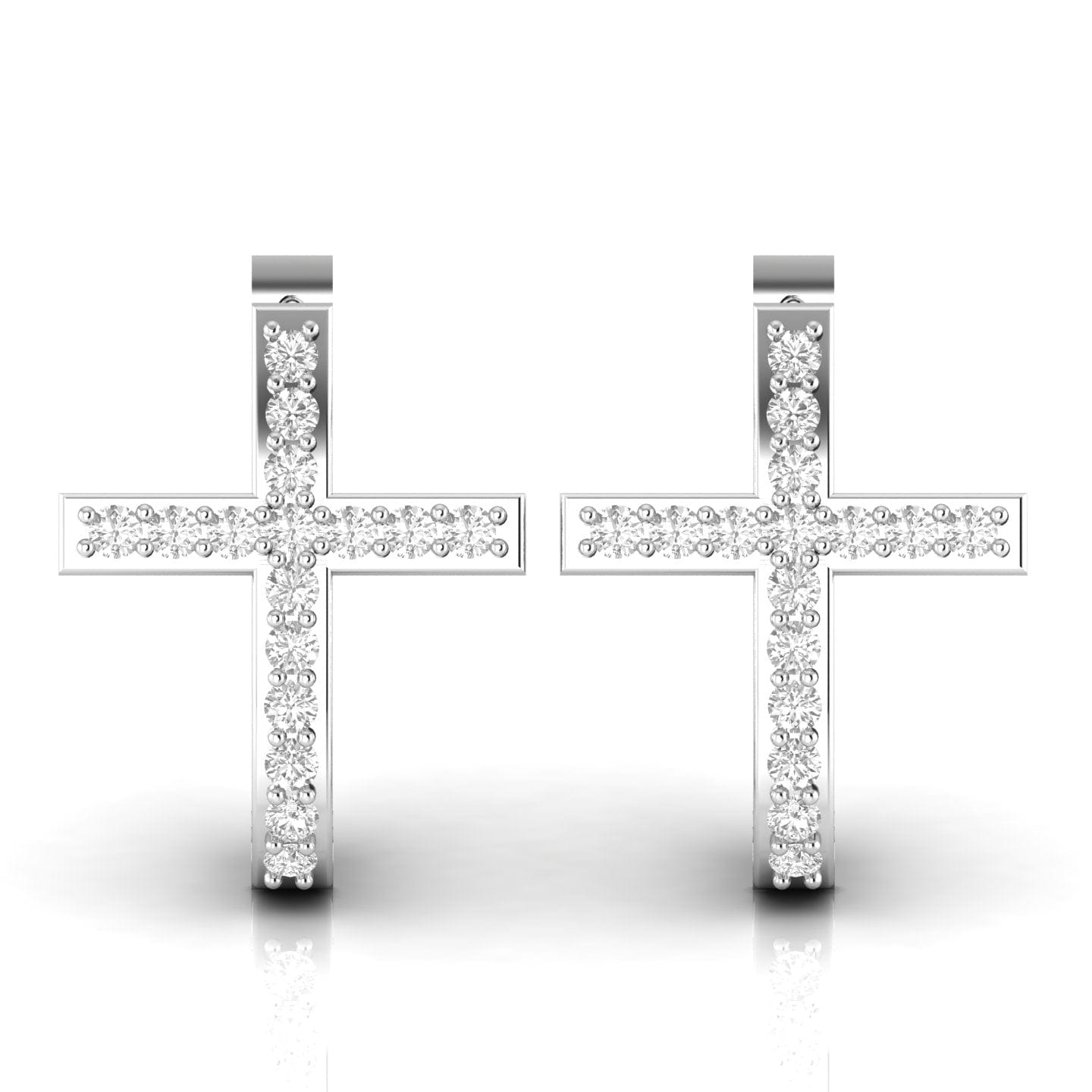 Diamond Cross Hoop Earrings